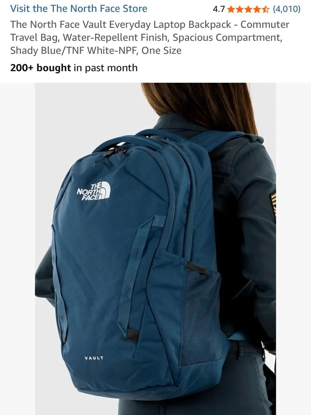 NWT! North Face Vault Everyday Laptop Backpack Commuter Travel Bag in Shady Blue